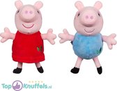 Peppa Pig Pluche Knuffel Set 17 cm (Milieuvriendelijke knuffels) | Peppa George Peluche Plush Toy | Speelgoed Knuffelpop Knuffeldier voor kinderen | Eco-Friendly