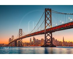 100% Nederlandse Productie! │ Flitzz Diamond Painting │ Oakland Bay Bridge San Francisco │ Formaat 75 x 50 cm │ Diamond Painting Pakket Volwassen │ Volledige bedekking │ Vierkant │ Full │ 79 kleuren