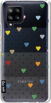 Casetastic Samsung Galaxy A42 (2020) 5G Hoesje - Softcover Hoesje met Design - Pin Point Hearts Transparent Print