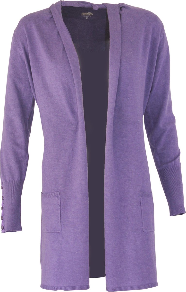 MOOI! Company - Dames vest Loret - Half lang los vallend - Fijn Gebreid - Kleur Violet - S