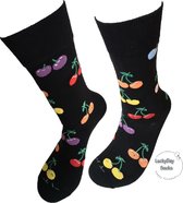 Verjaardag cadeautje voor hem en haar - Kersen sokken - sokken - Leuke sokken - Vrolijke sokken - Luckyday Socks - Sokken met tekst - Aparte Sokken - Socks waar je Happy van wordt