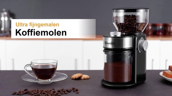 groep Hinder interval Qualitá® Elektrische Koffiemolen – Coffee grinder – Bonenmaler | bol.com