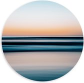 Forex Wandcirkel - Blauw met Wit Gestreepte Zee - 100x100cm Foto op Wandcirkel (met ophangsysteem)