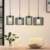 Lindby - hanglamp - 4 lichts - ijzer, glas - E27 - mat, opaal mat
