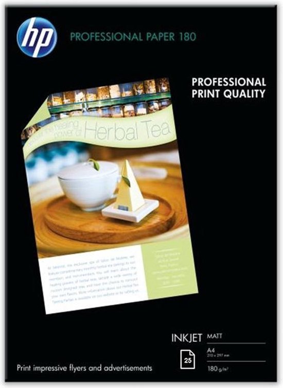 kalender Verstelbaar aangrenzend HP Professional Fotopapier - 180 g/m² - A4 - Mat - 25 sheets - Inkjet |  bol.com