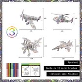3D Kleur puzzel (vliegtuig, helikopter, zweefvliegtuig en straaljager)