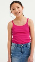 WE Fashion Meisje singlet van ribstof met kant