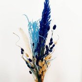 Droogbloemen | Kraamboeket Jongen Droogbloemen Blauw Droogbloemboeket mix Kleurrijk Dried Flowers Blue Baby geschenk