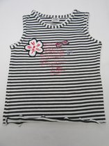dirkje, fille, t-shirt sans manches, rayure gris / blanc, paradis rose, 116-6 ans
