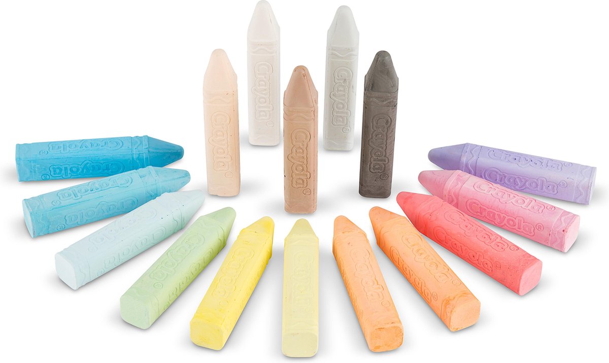 Crayola - Hobbypakket - 16 Afwasbare Stoepkrijt - Heldere Kleuren — afbeelding 6