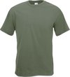Set de 3 t-shirts basiques vert olive pour homme - Chemises en coton pas chères - Coupe regular, taille : S (36/48)