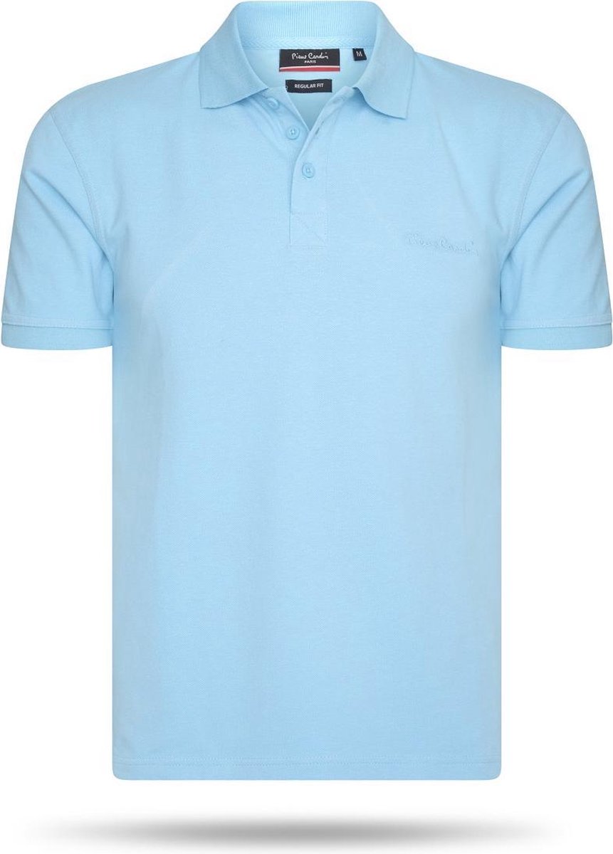 Pierre Cardin - Heren Polo SS Basic Polo - Blauw - Maat L