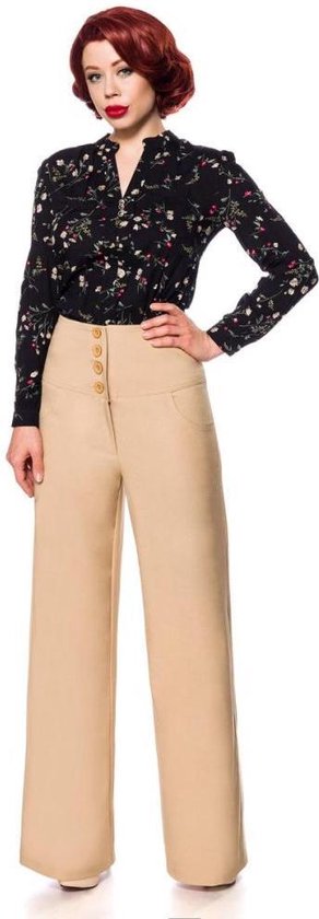 Belsira - Marlene Wijde broek - 3XL - Creme