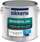 Sikkens Binnenlak - Verf - Zijdeglans - Mengkleur - Fris wit / RAL 9016 - 2,5 liter