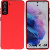 Hoesje Geschikt voor Samsung Galaxy S21 Plus - Backcover Telefoonhoesje - Rood