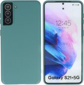Hoesje Geschikt voor Samsung Galaxy S21 Plus - Backcover Telefoonhoesje - Donker Groen