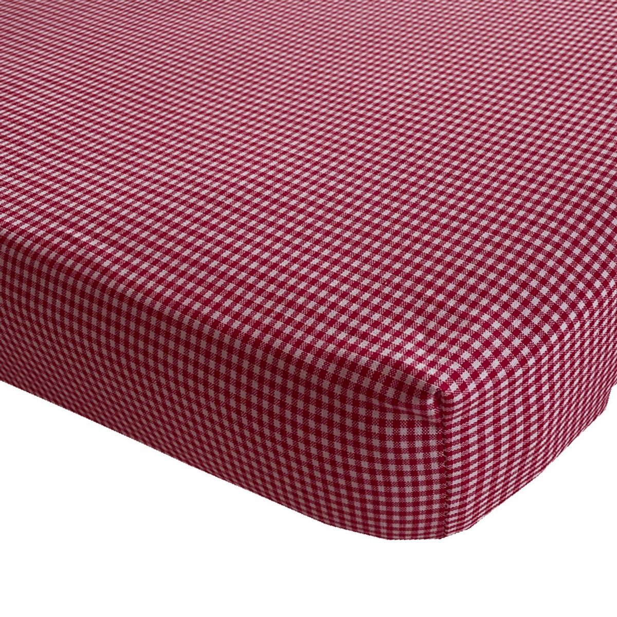 BINK Bedding Hoeslaken BB Rood 2 mm ruit 70 x 150 - juniorbed - peuterbed - kinderkamer - rood - ruit - Vichy - boerenbont