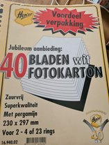 Henzo 40 bladen fotokarton wit 230 x 297mm