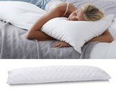Dekbeddenwereld- body pillow- ondersteunend lichaamskussen- 40x 145cm- zacht/ medium- wit