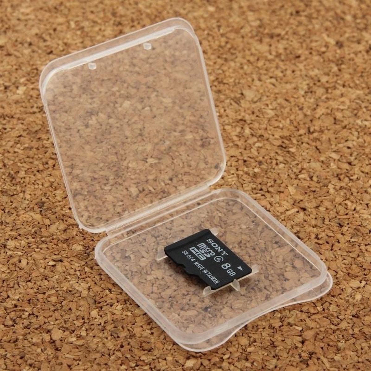100 stuks transparante plastic opslagkaartdoos voor micro SD-kaart (TF-kaart)