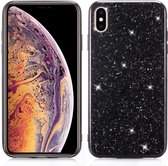 Glitter poeder TPU-hoesje voor iPhone X / XS (zwart)