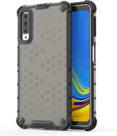 Shockproof Honeycomb PC + TPU Case voor Galaxy A7 (2018) (Zwart)