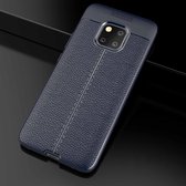 Litchi Texture TPU schokbestendig hoesje voor Huawei Mate 20 Pro (marineblauw)