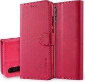 Voor Huawei P20 LC.IMEEKE kalfsleer horizontale flip lederen tas, met houder & kaartsleuven & portemonnee (rose rood)