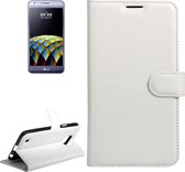 Voor LG X Cam Litchi Texture horizontale flip lederen tas met houder & kaartsleuven & portemonnee (wit)
