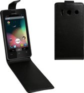 Verticale Flip magnetische Snap Leather Case voor Huawei Ascend Y300 / T8833 (zwart)
