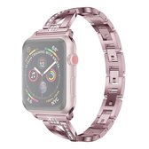 Kleurrijke Diamond roestvrij stalen horlogeband voor Apple Watch Series 5 & 4 40mm / 3 & 2 & 1 38mm (paars)