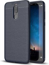 Voor Huawei Maimang 6 / Mate 10 Lite Litchi Texture Volledige dekking TPU beschermende achterkant van de behuizing (marineblauw)