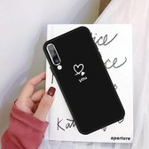 Voor Galaxy A50 Love Heart You Pattern Frosted TPU beschermhoes (zwart)