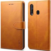 Voor Galaxy A40 GUSSIM zakelijke stijl horizontale flip lederen tas met houder & kaartsleuven & portemonnee (kaki)