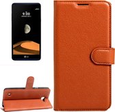 Voor LG X Max & X5 Litchi Texture Horizontaal Flip Leren Case met Magnetische Gesp & Houder & Kaartsleuven & Portemonnee (Bruin)