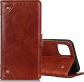 Voor Galaxy Note10 Lite / A81 koperen gesp nappa textuur horizontale flip lederen tas met houder & kaartsleuven & portemonnee (bruin)