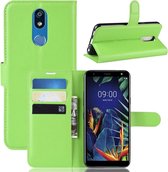 Litchi Texture Horizontal Flip Leren Case voor LG K40, met Portemonnee & Houder & Kaartsleuven (Groen)