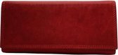 Beugelportemonnee Leer Rood - Dames Portemonnee Leer - Knipsluiting - Beugel Portemonnee Volledig Leer - Kwaliteit - Grote Portemonnee - Moederdag Cadeau