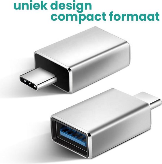Vues USB-C naar USB 3.0 Adapter - 2 stuks - Thunderbolt 3 - Converter Hub - Zilver - OTG Verloop - Vues