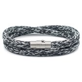Wiyer Bracelets Touwarmband - BlackWhite - 6 mm - S