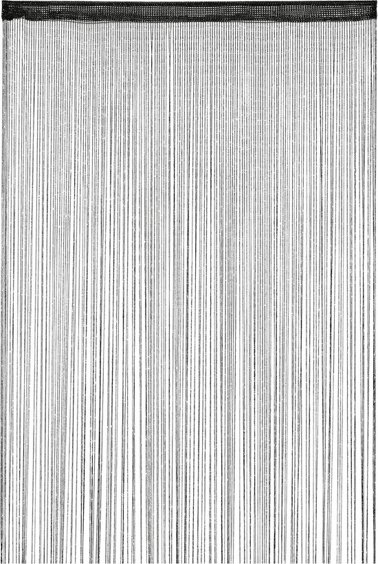 Relaxdays Draadgordijn glitters zwart - deurgordijn - draadjesgordijn - franjes gordijn - 145x245cm