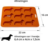 Tekkel hond ijsvorm - Dachshund chocolade of snoepjesmallen - Tekkel mal of bakvorm -  Holy Moldy