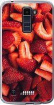LG K10 (2016) Hoesje Transparant TPU Case - Strawberry Fields #ffffff