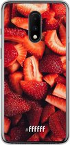 OnePlus 7 Hoesje Transparant TPU Case - Strawberry Fields #ffffff