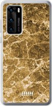 Huawei P40 Hoesje Transparant TPU Case - Gold Marble #ffffff