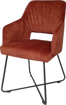 Kalo Living - Eetkamerstoel Luke - Copper vintage velours- met armleuning