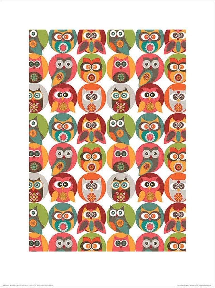 Pyramid Kunstdruk Valentina Ramos - Owls Family 30x40cm Divers