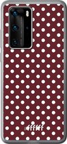 Huawei P40 Pro Hoesje Transparant TPU Case - Burgundy Dots #ffffff