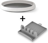 Keuken organizer met draaiplateau 360 graden |Keukenkast  accessoires keukengerei houder