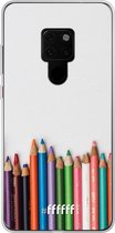 Huawei Mate 20 Hoesje Transparant TPU Case - Pencils #ffffff